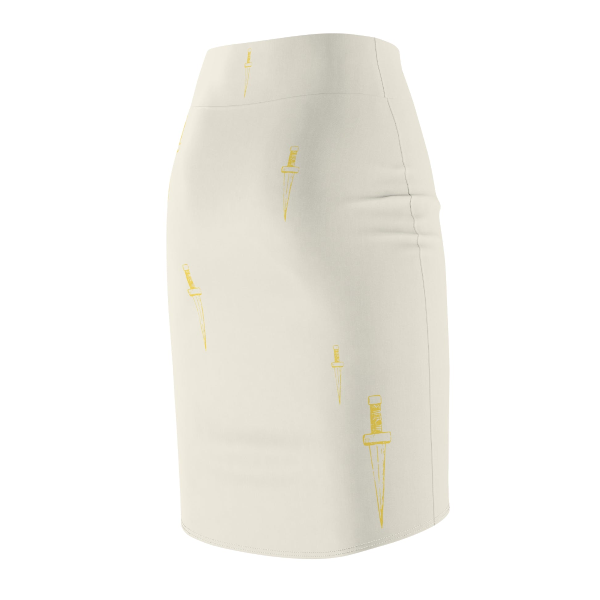 Dagger of Truth AOP Women's Pencil Skirt - Beige