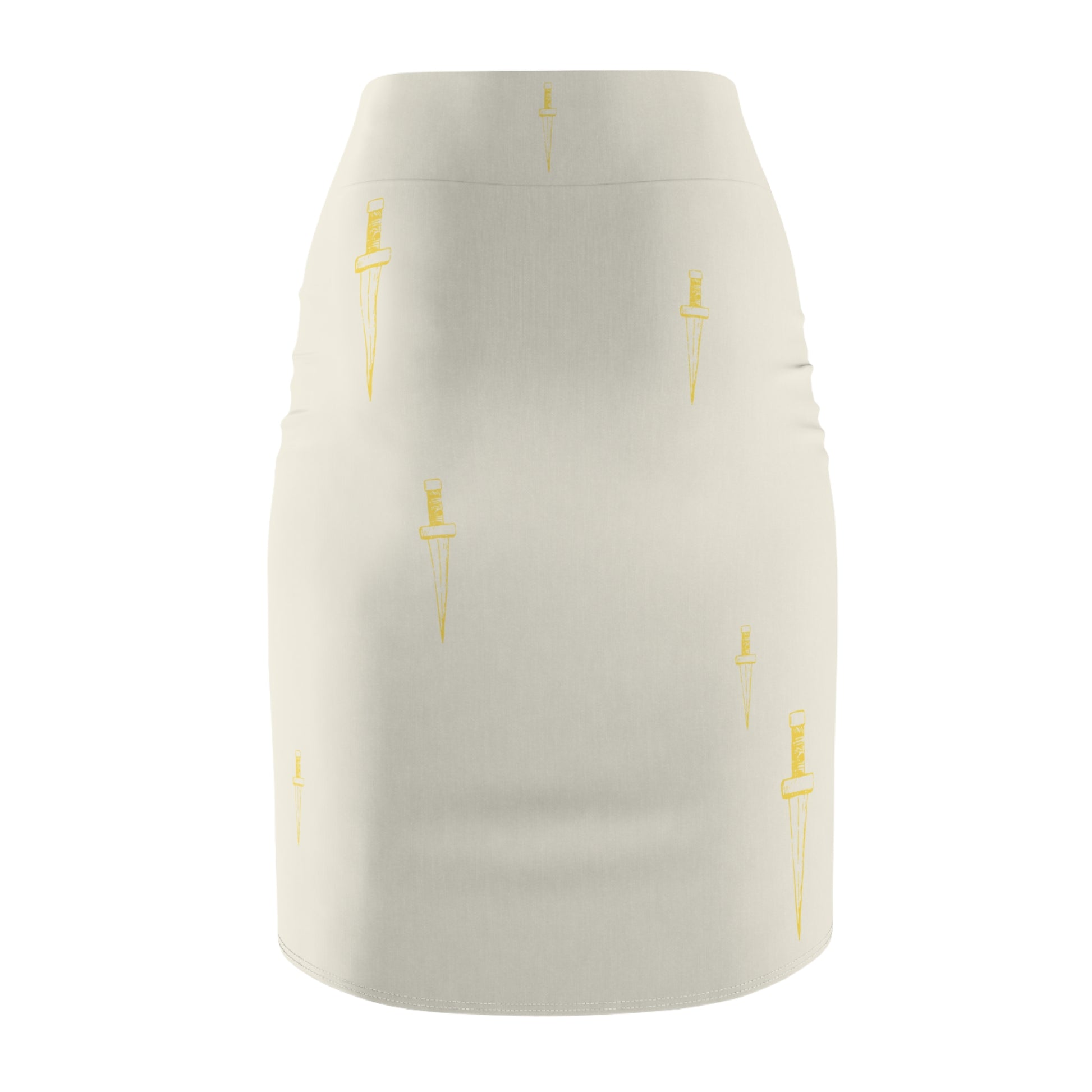 Dagger of Truth AOP Women's Pencil Skirt - Beige