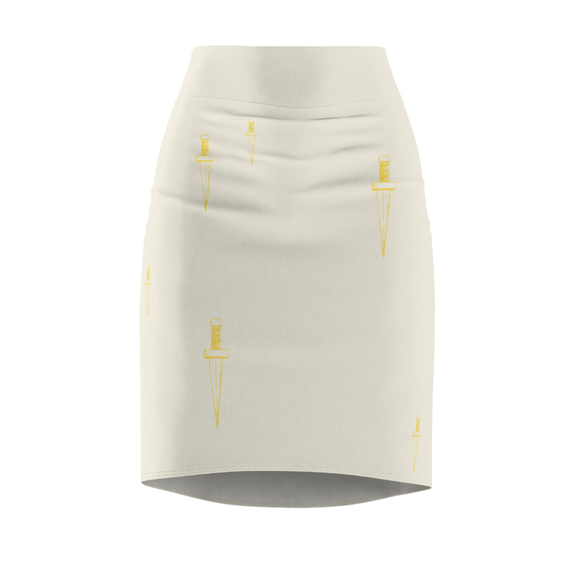 Dagger of Truth AOP Women's Pencil Skirt - Beige
