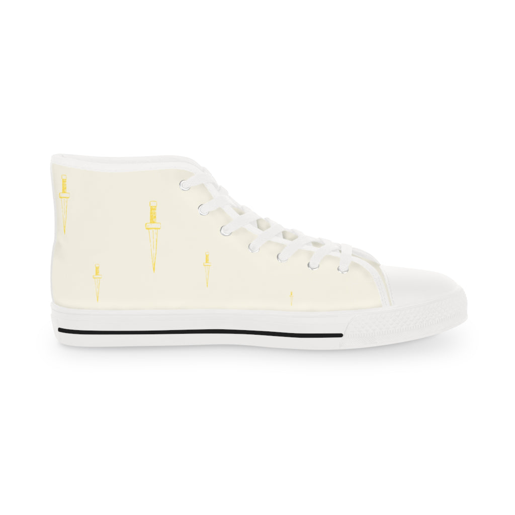 Dagger of Truth Sneakers | Men's High Top | Falling Daggers | Beige