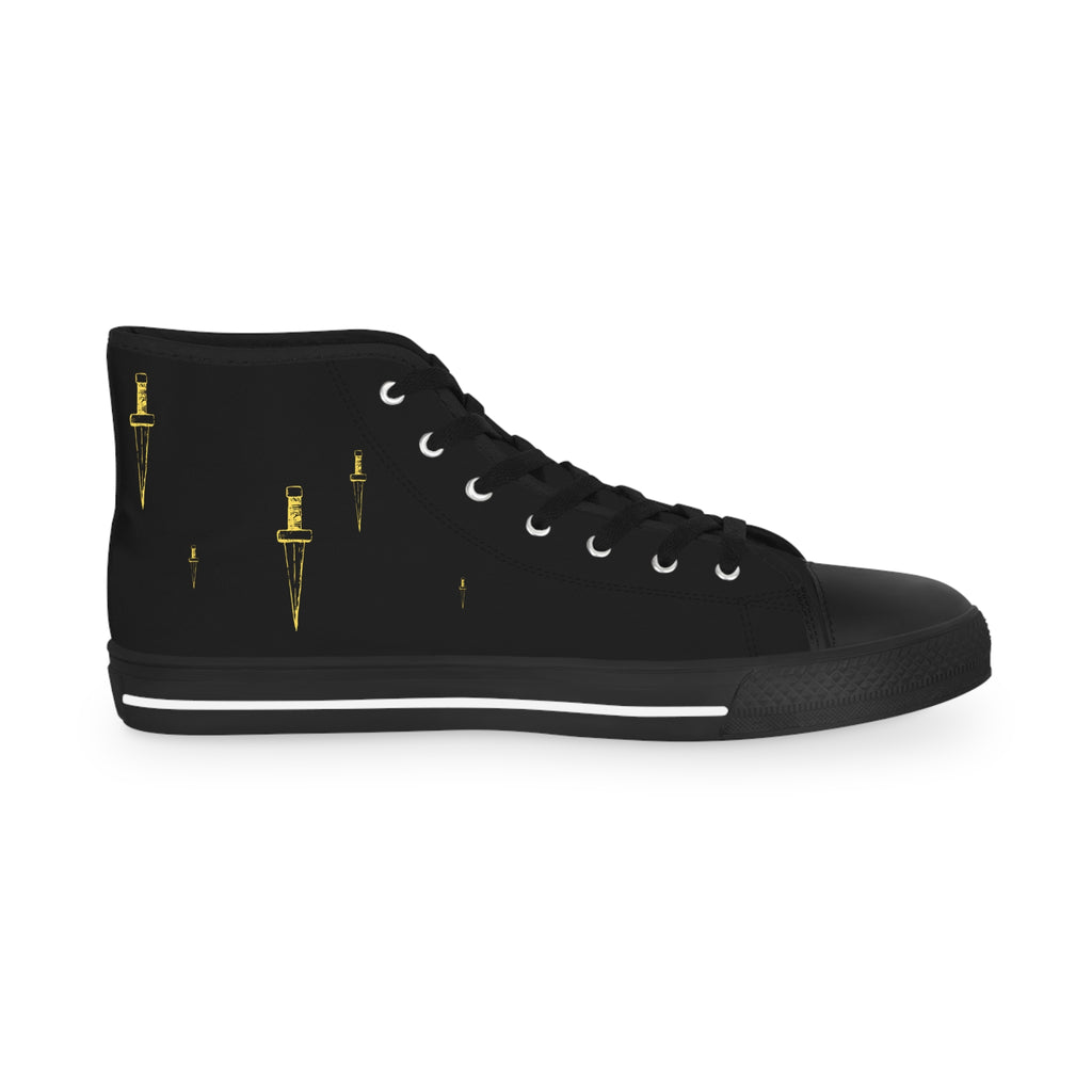 Dagger of Truth Sneakers | Men's High Top | Falling Daggers | Black
