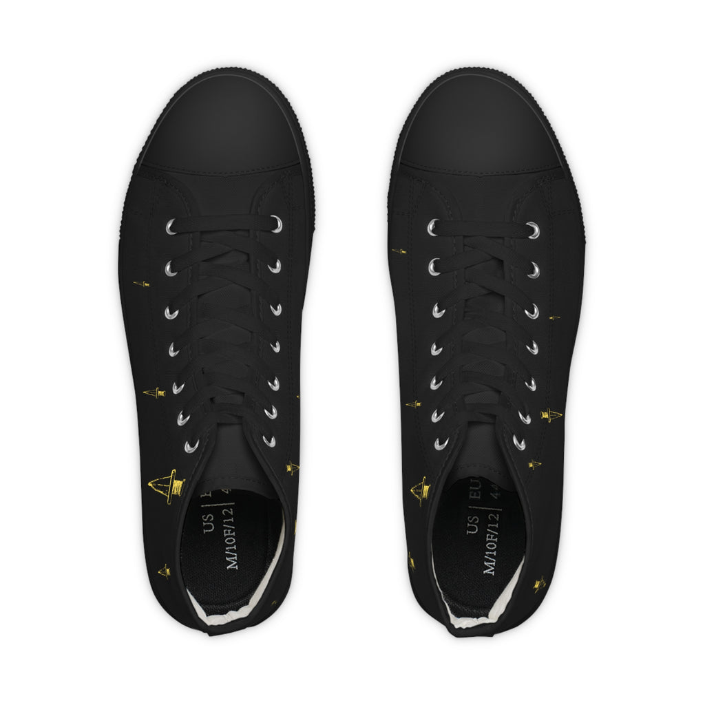 Dagger of Truth Sneakers | Men's High Top | Falling Daggers | Black